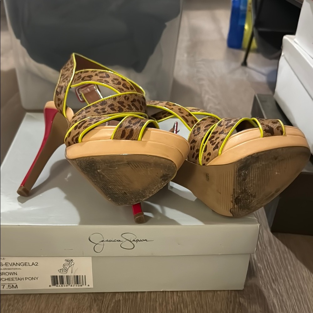 Jessica Simpson Leopard Print Heels - Picture 3 of 4